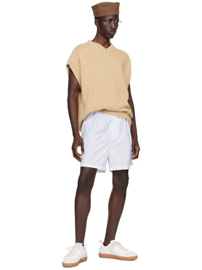 HED MAYNER White Striped Shorts outlook