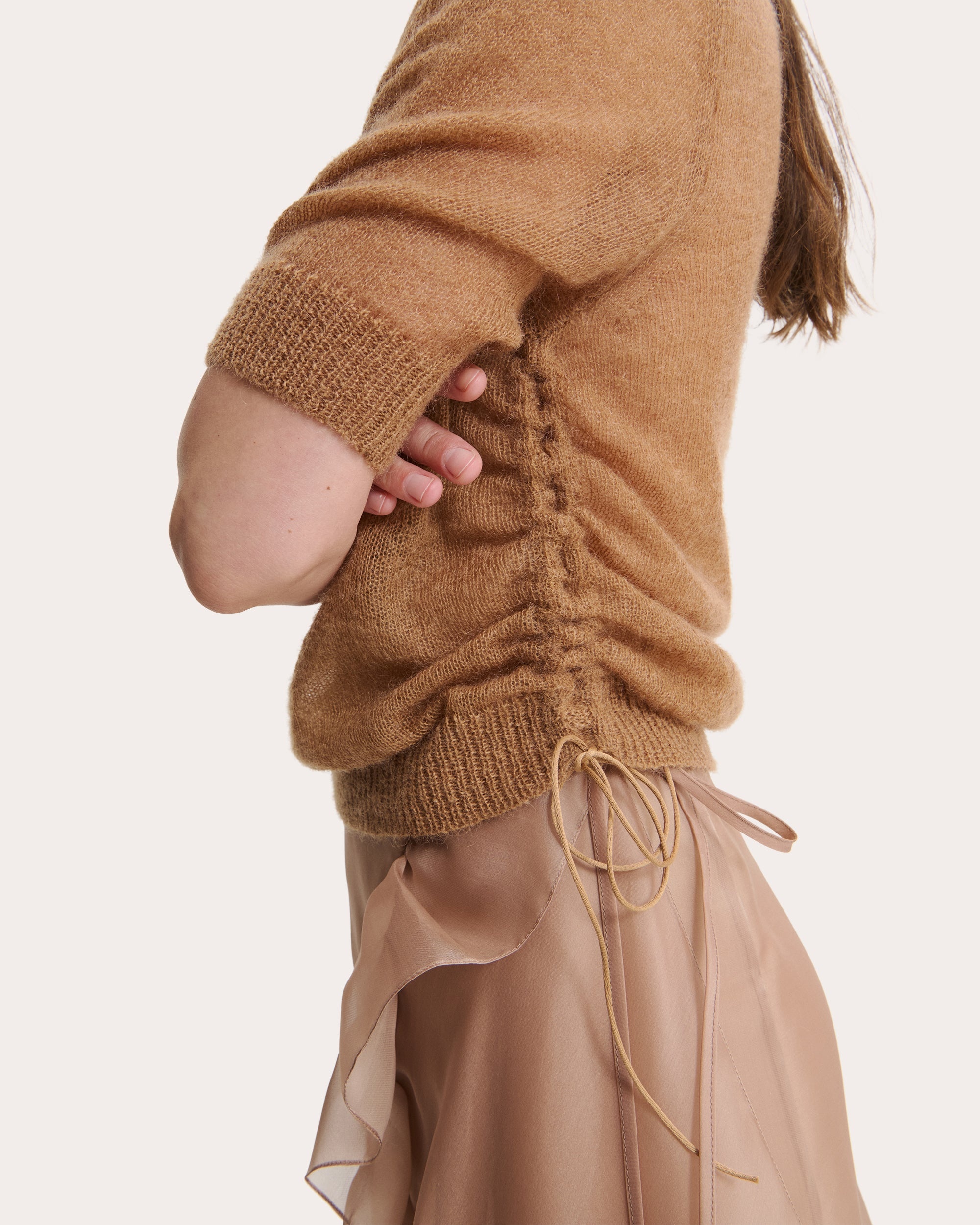 Videl Shirred Wool Knit Pullover - 4