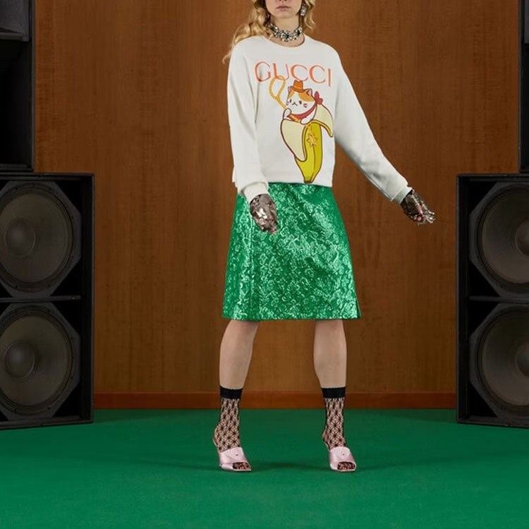 (WMNS) Gucci x Bananya Cotton Sweatshirt 'White' 617964-XJEGP-9095 - 2