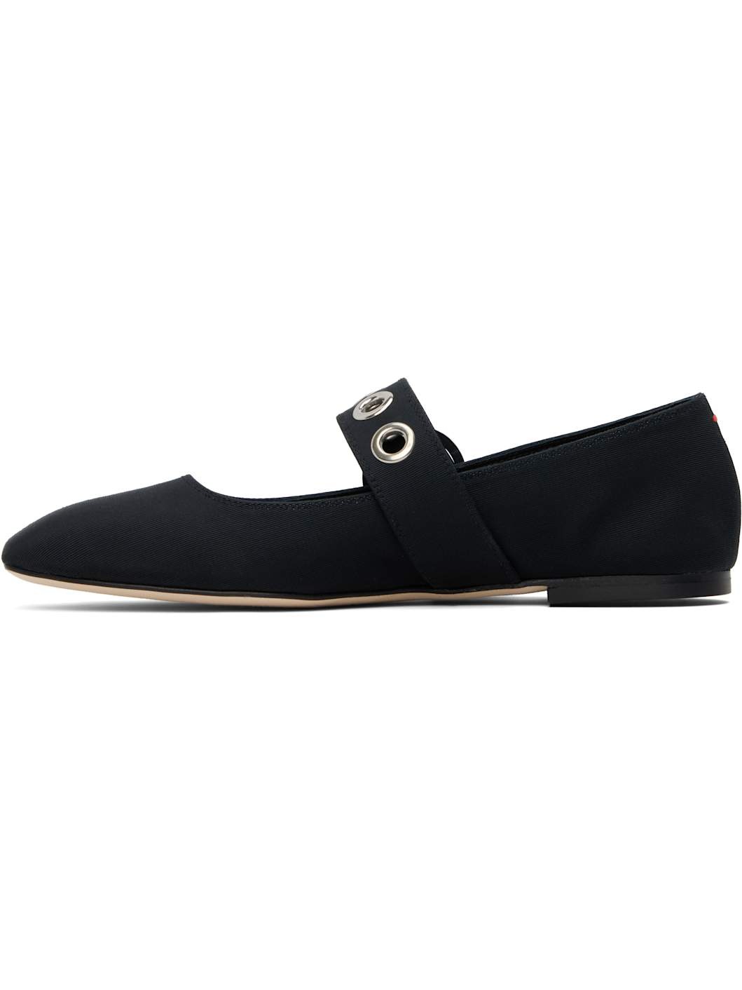 Black Uma Eyelet Mary-Jane Ballerina Flats - 3