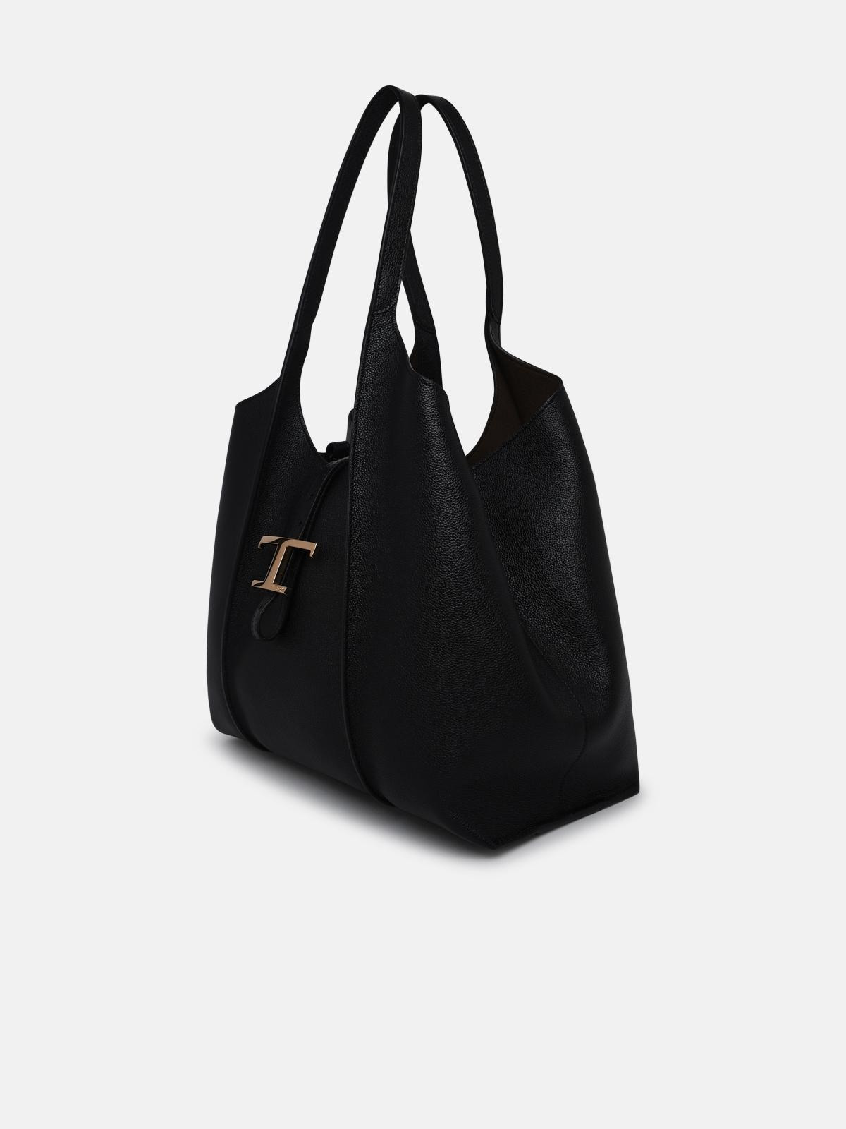 Timeless black leather T bag - 2