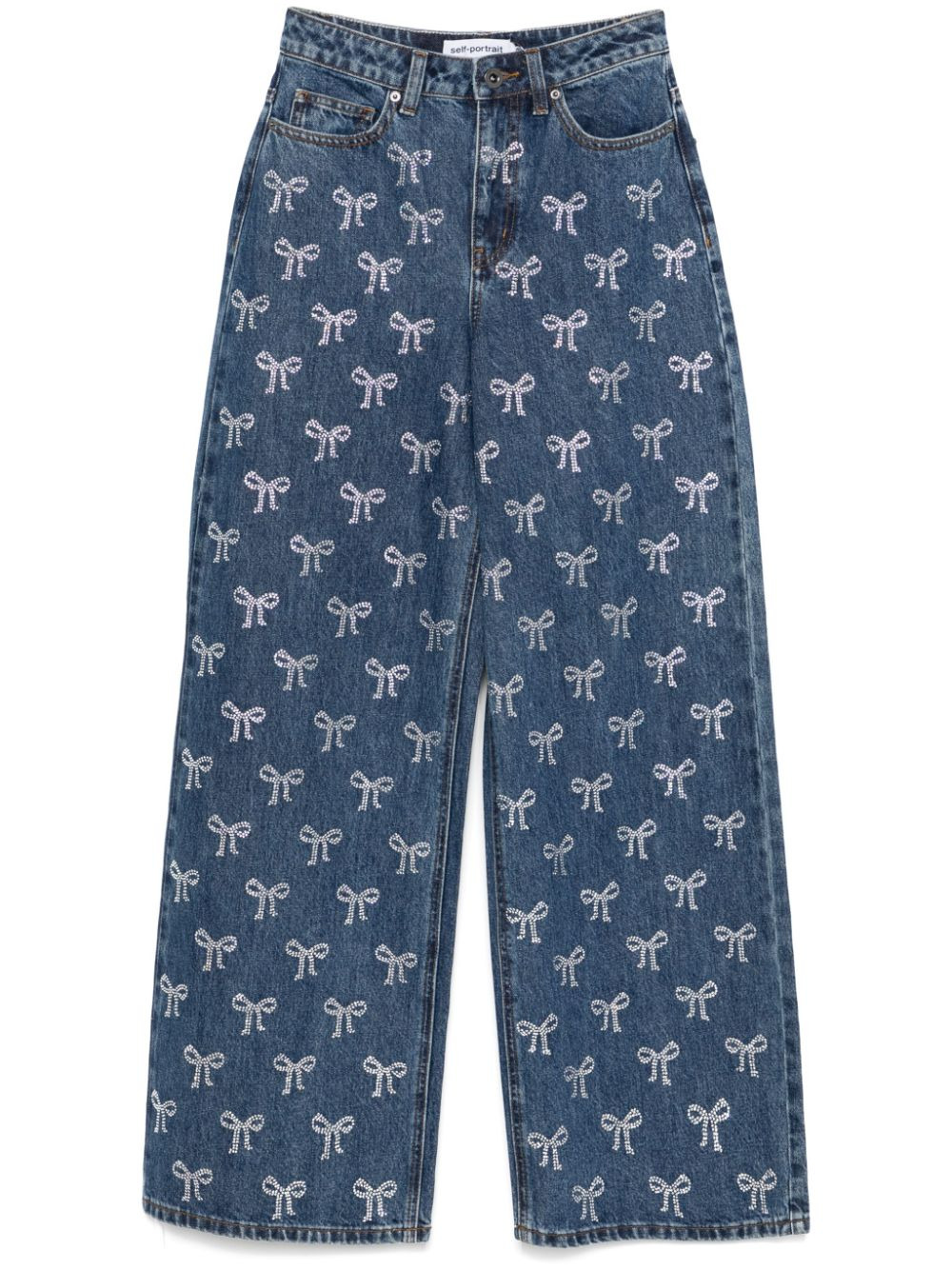 Self-Portrait Women Jeans With Rhinestone Bow - 1