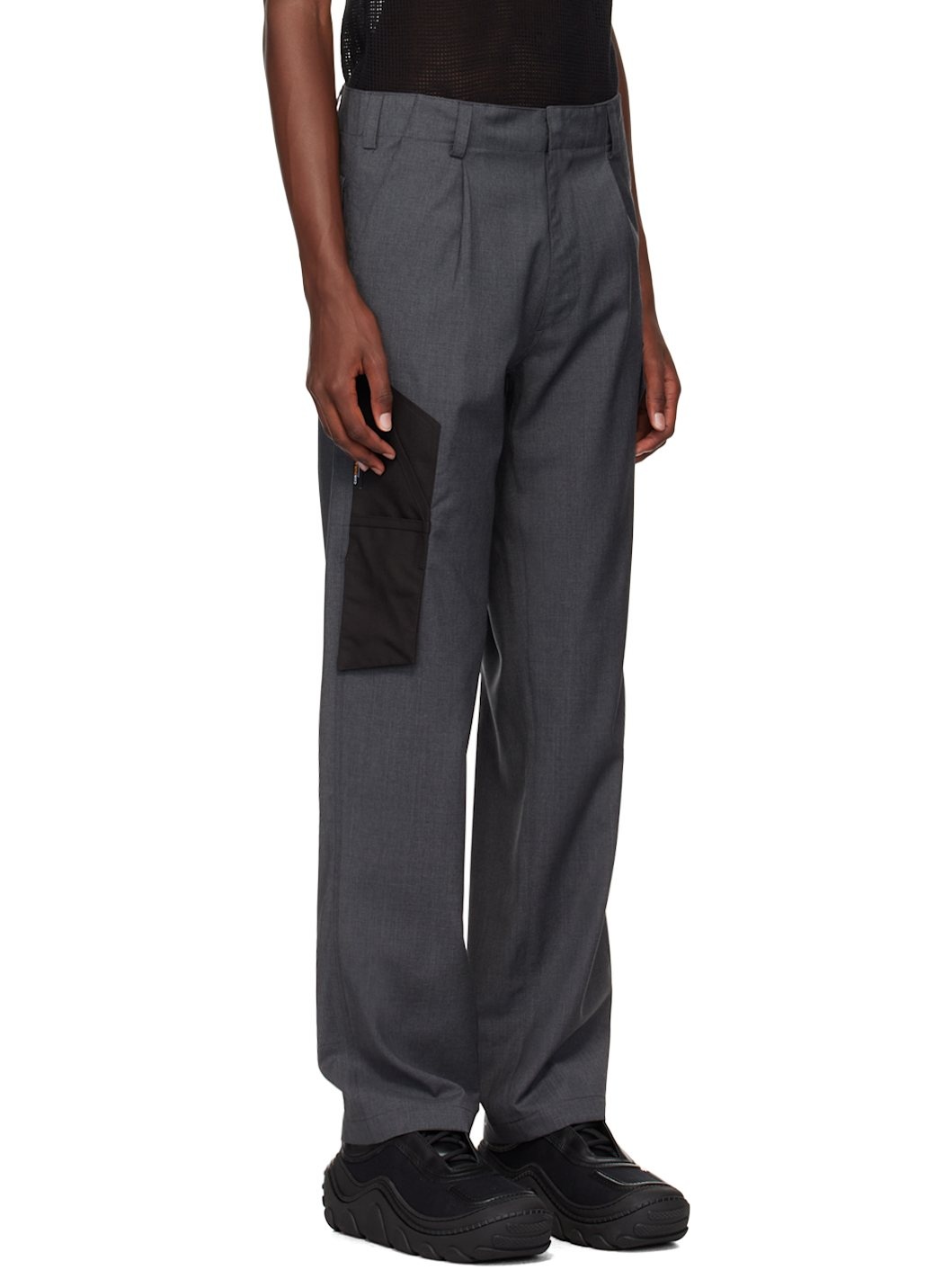 Gray Knife Pocket Cargo Pants - 2