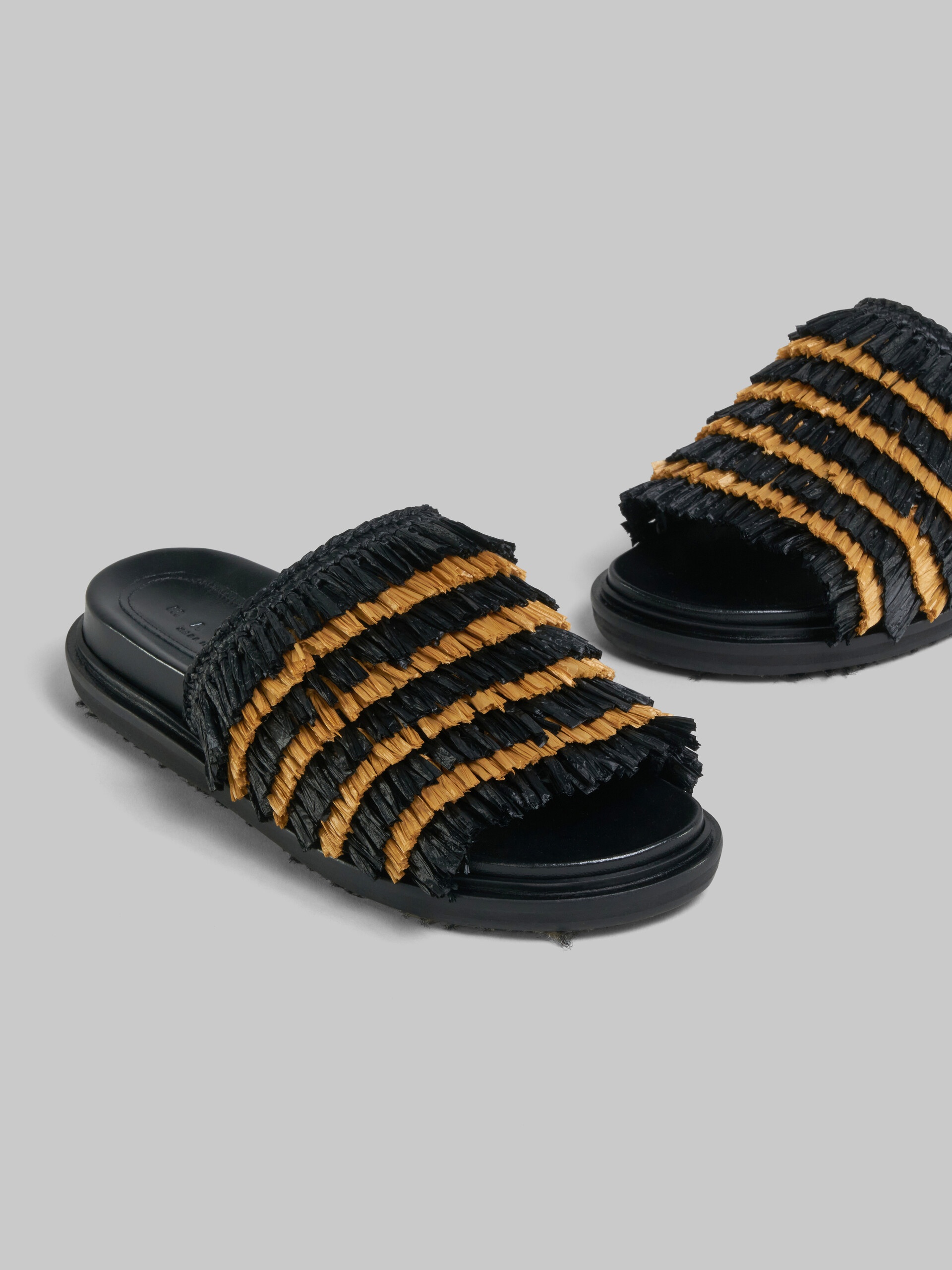 BLACK FRINGE SLIDE SANDAL - 5