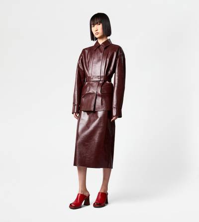 Tod's JACKET IN LEATHER - BROWN outlook