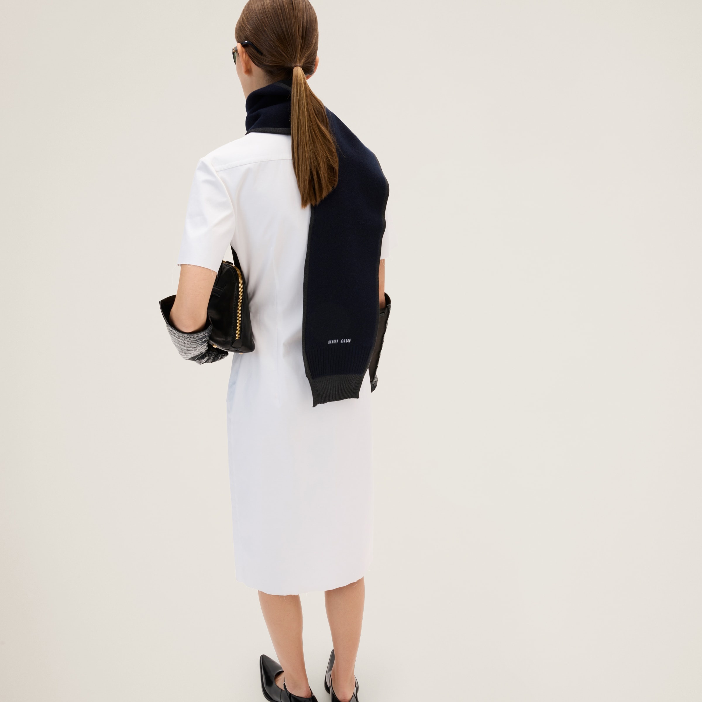 Poplin and jersey dress - 3