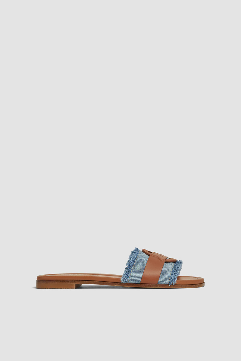 Bell Denim & Leather Slides 1