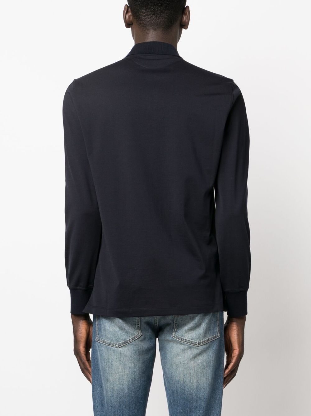 long-sleeve cotton polo shirt - 8
