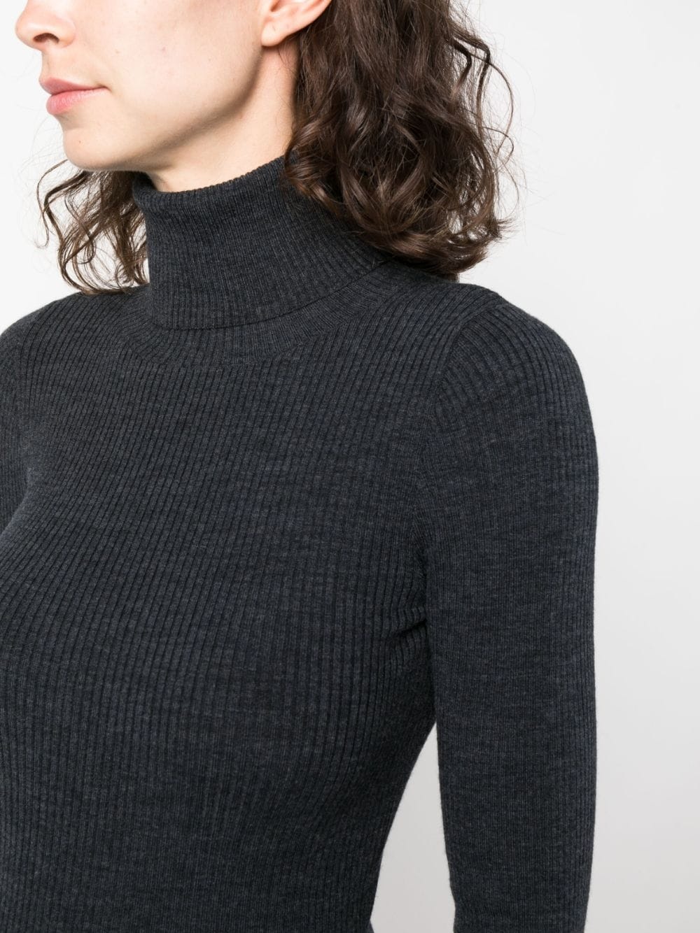 ribbed-knit roll-neck knitted top - 5