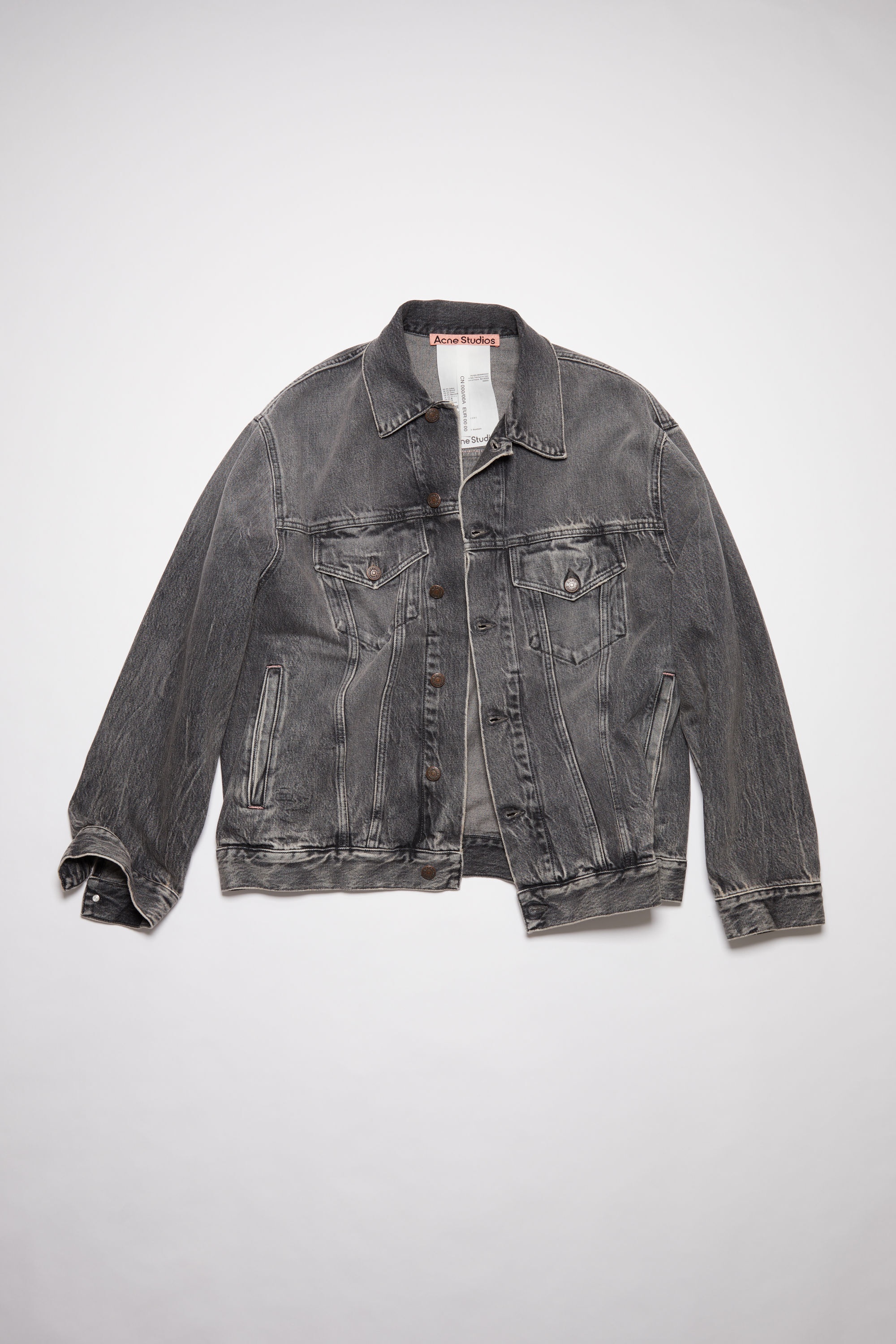 Loose fit denim jacket - Black - 6