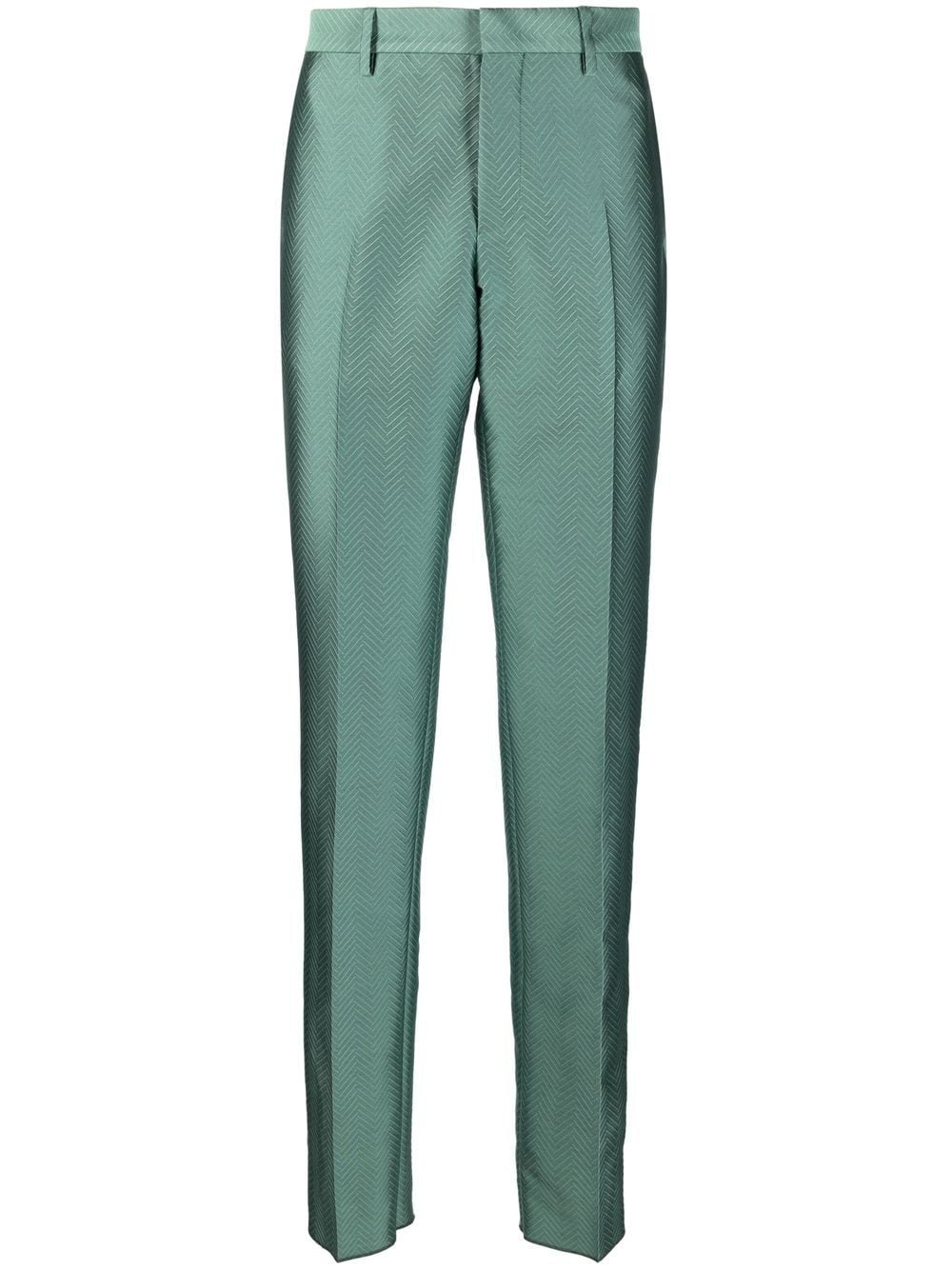 herring-bone tailored trousers - 1