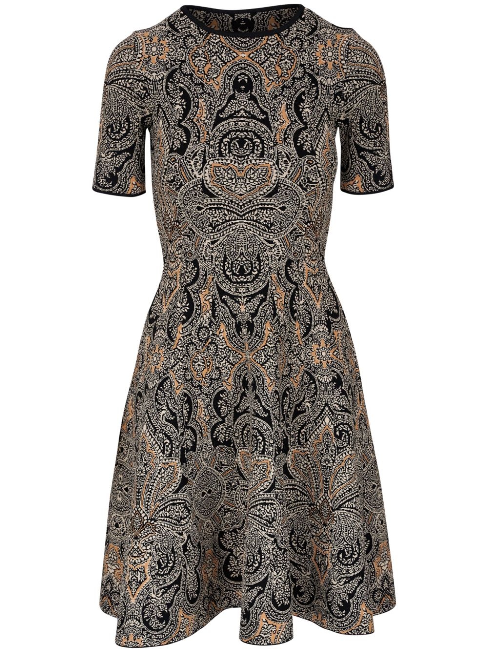 paisley jacquard knit dress - 1