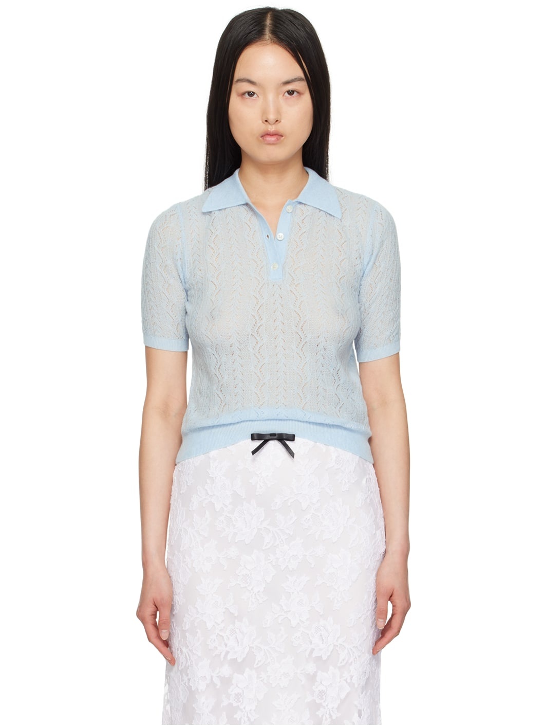 Blue Embroidered Polo - 1