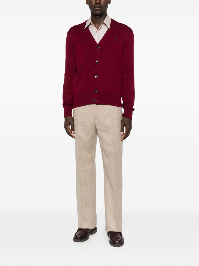 AMI Paris button-front logo-embroidery cardigan outlook