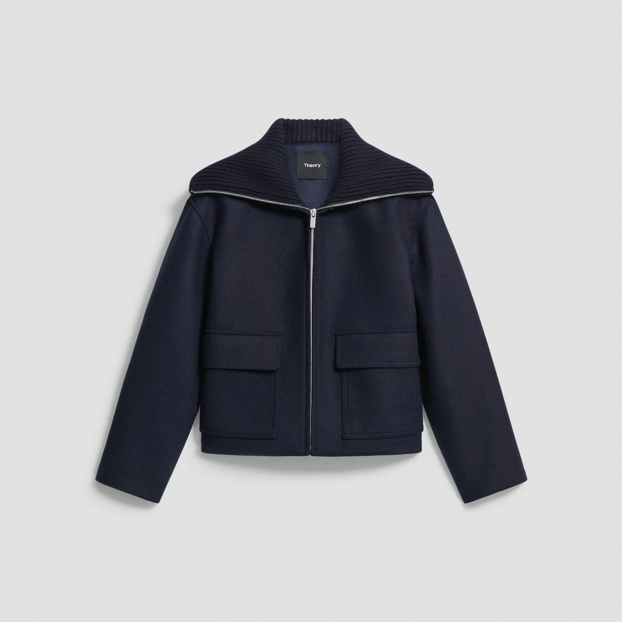 Wing Collar Jacket in Wool - 1