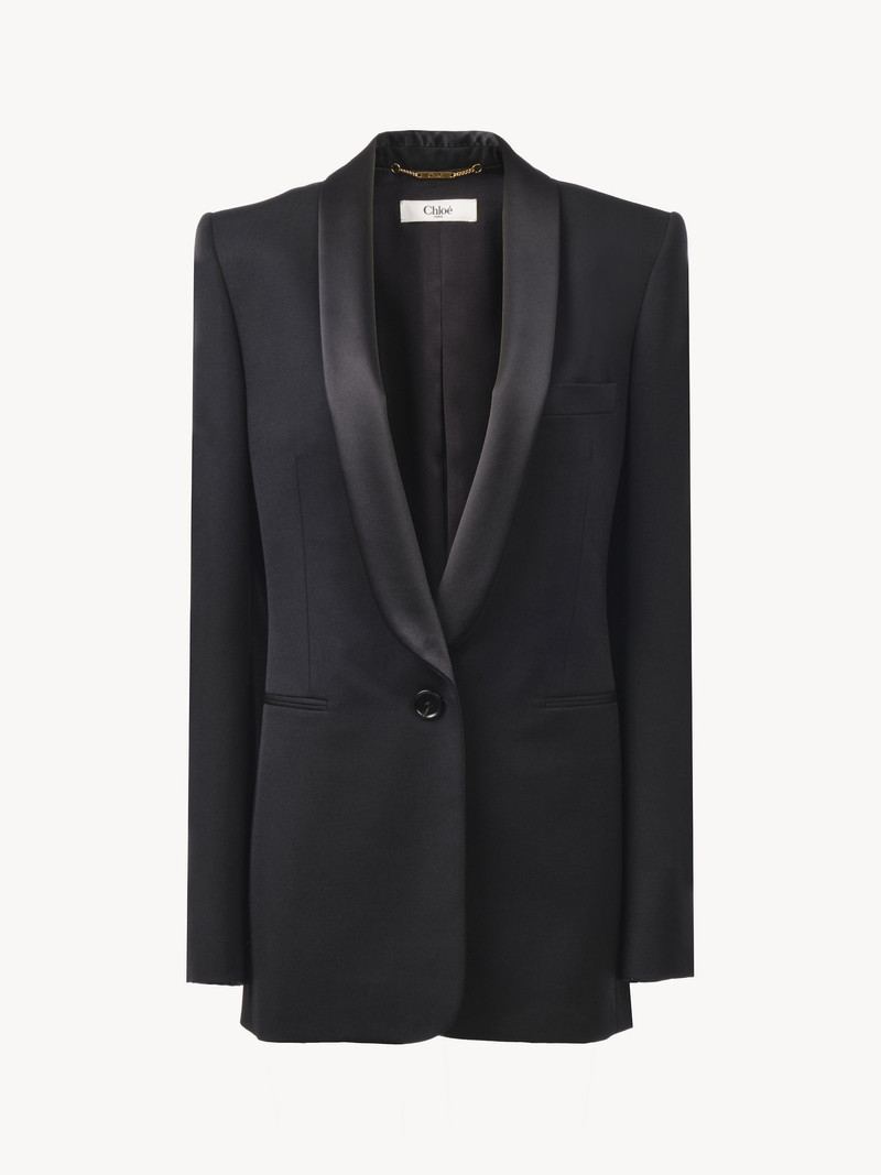 Chloé TUXEDO JACKET IN WOOL GRAIN DE POUDRE outlook