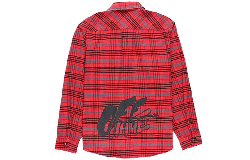 Off-White Off-White bled cotton pattern shirt 'Red Black' OMGA091F19F330062010 outlook