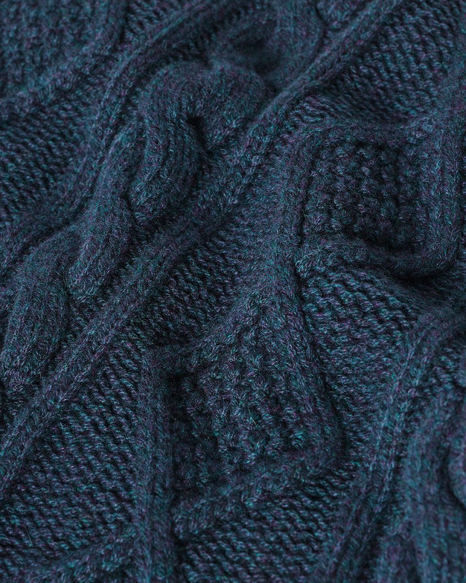 Aran Cable Navy Cashmere Tank - 6