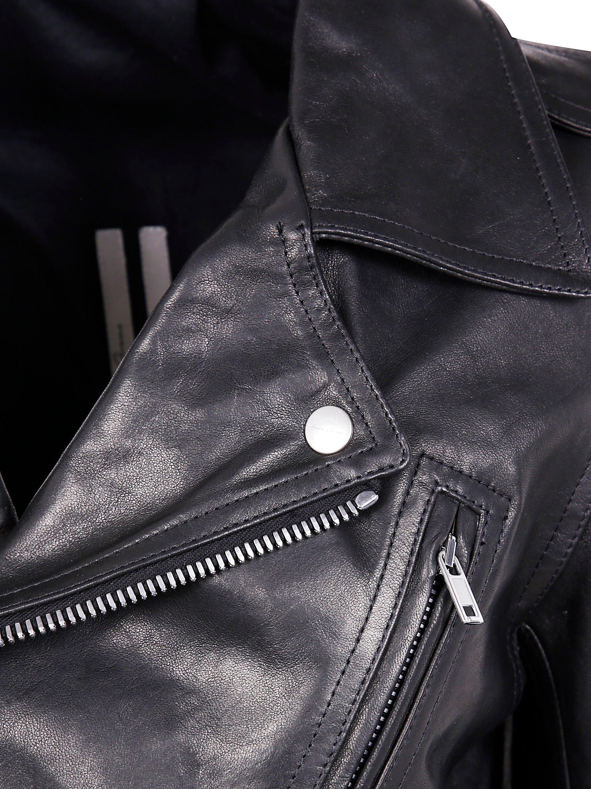 Rick Owens Women Cropped "Luke" S Stooges Leather Jacket - 6