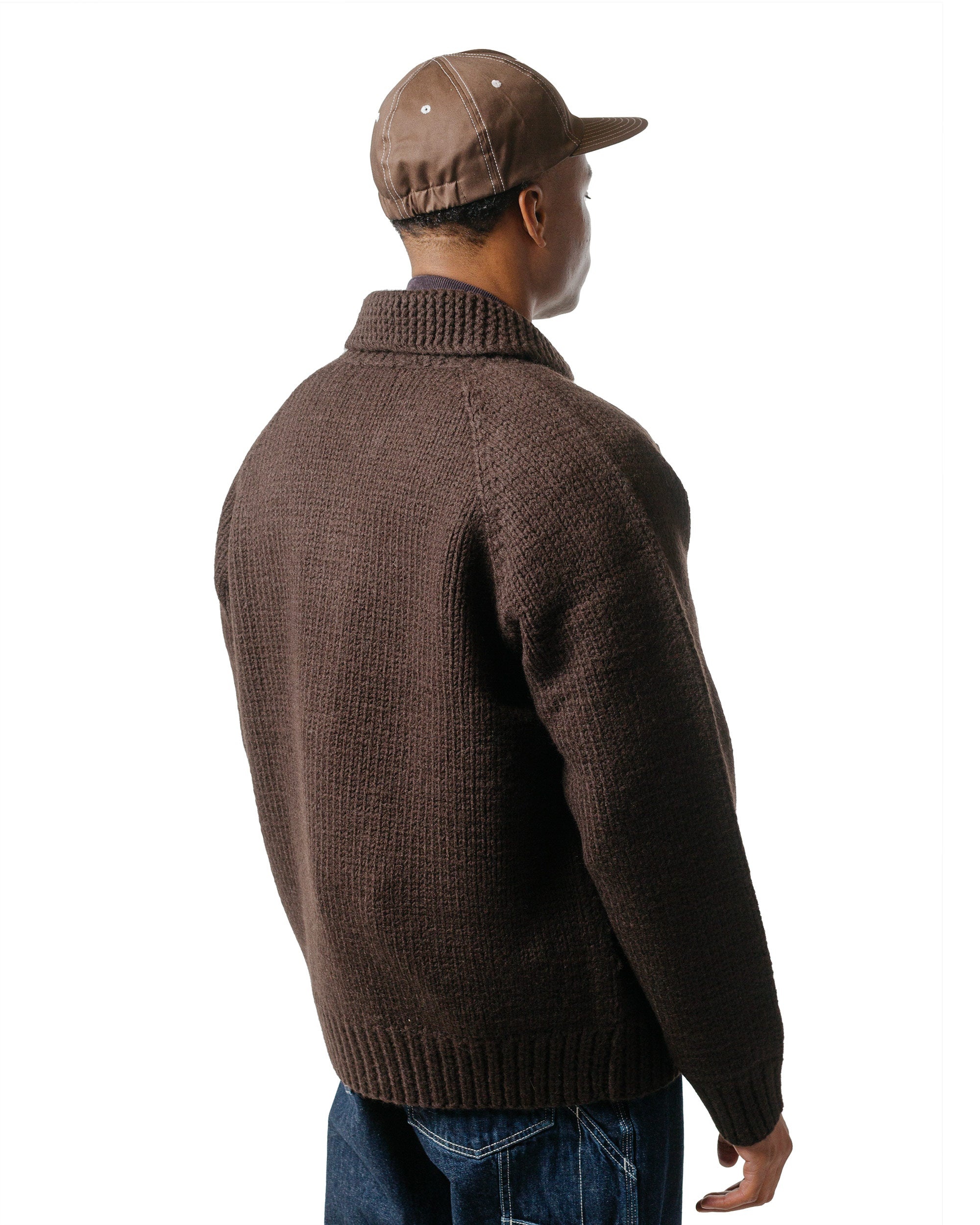 Adventurer Hand-Knit Cowichan Sweater Wool Yarn Brown - 3