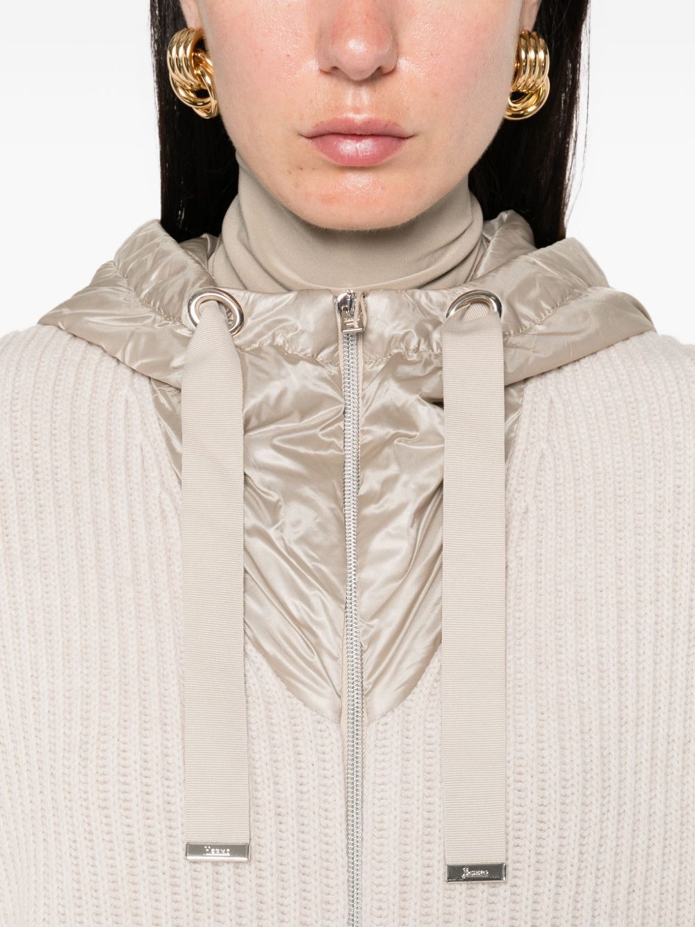 ribbed wool hooded jacket - 5