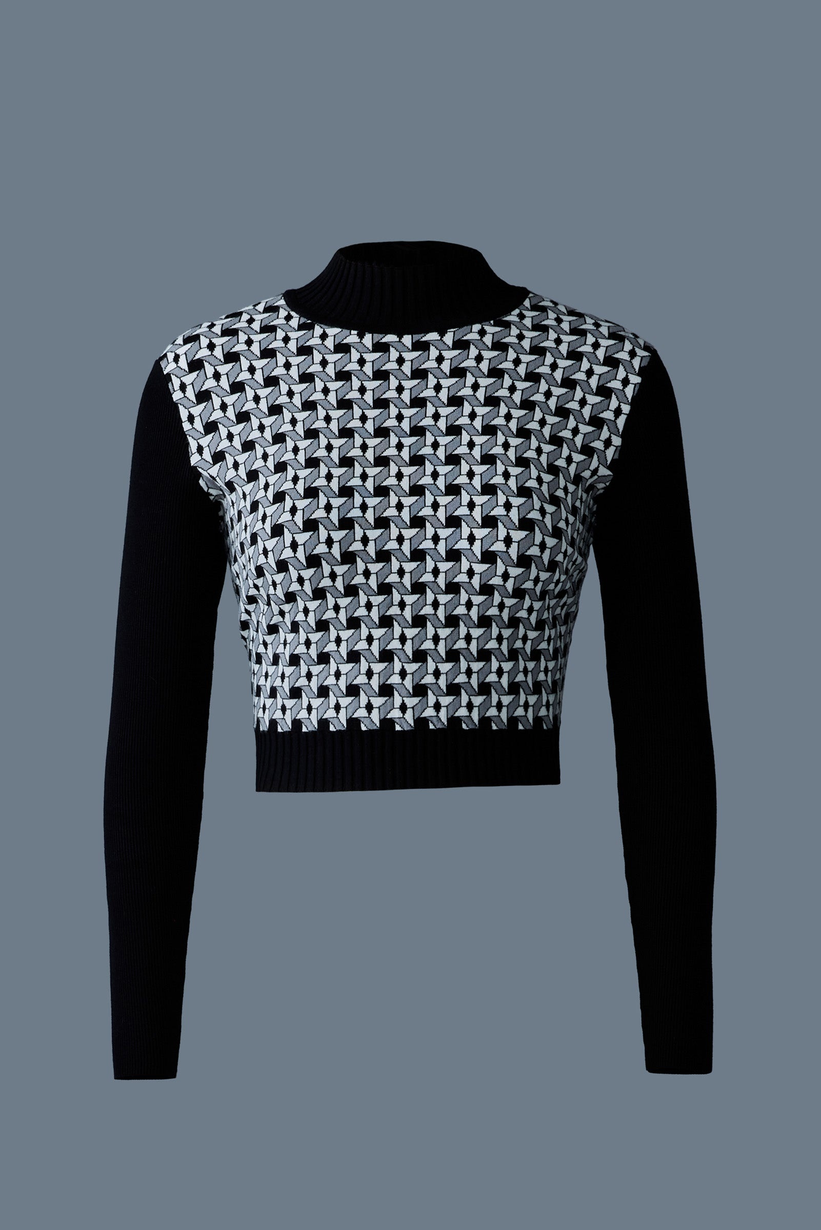 TARIN-GEO Geometrical Jacquard knit top - 1