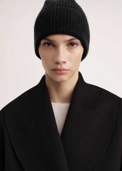 Totême Wool cashmere knit beanie black outlook