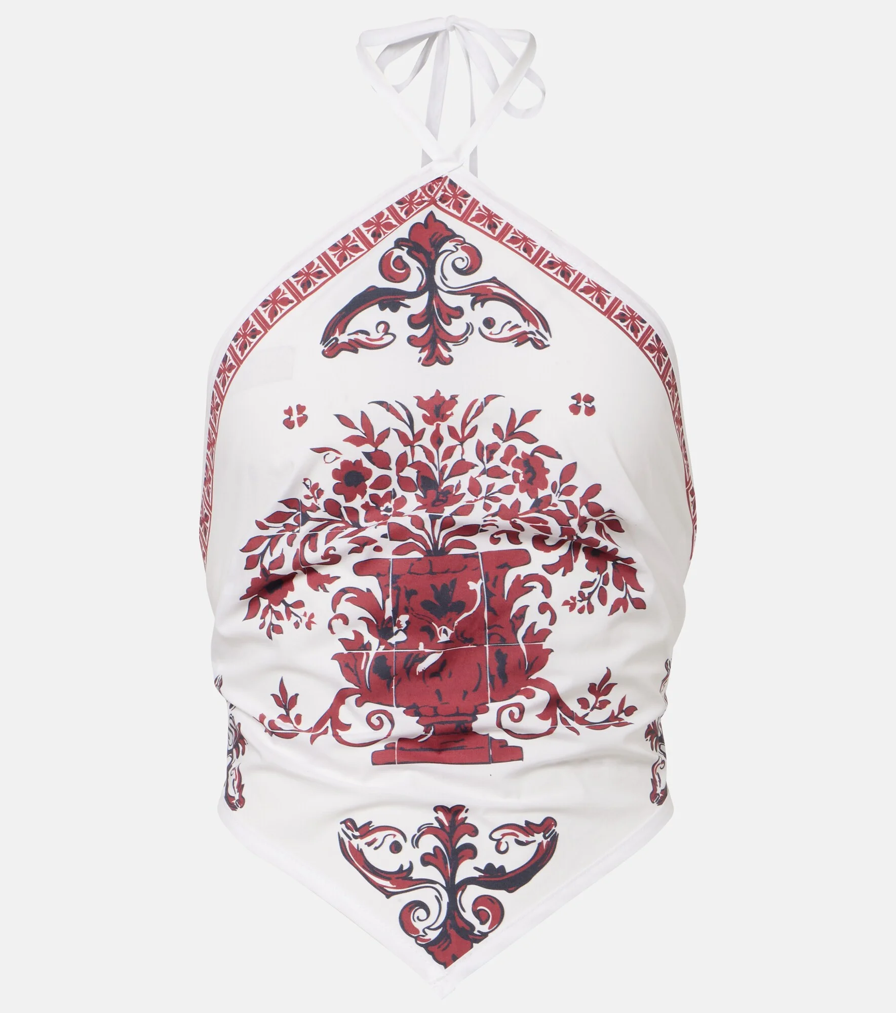 Gemine printed cotton halterneck top - 1