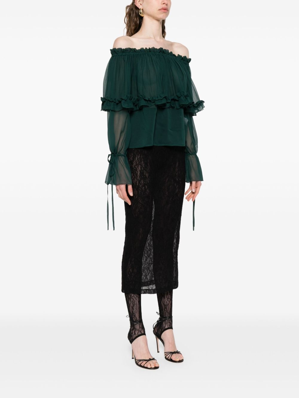 ruffled silk blouse - 3