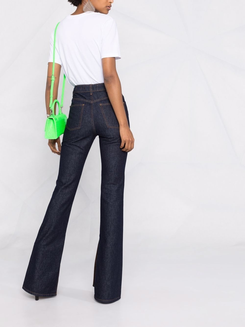 high-waisted flared jeans - 4
