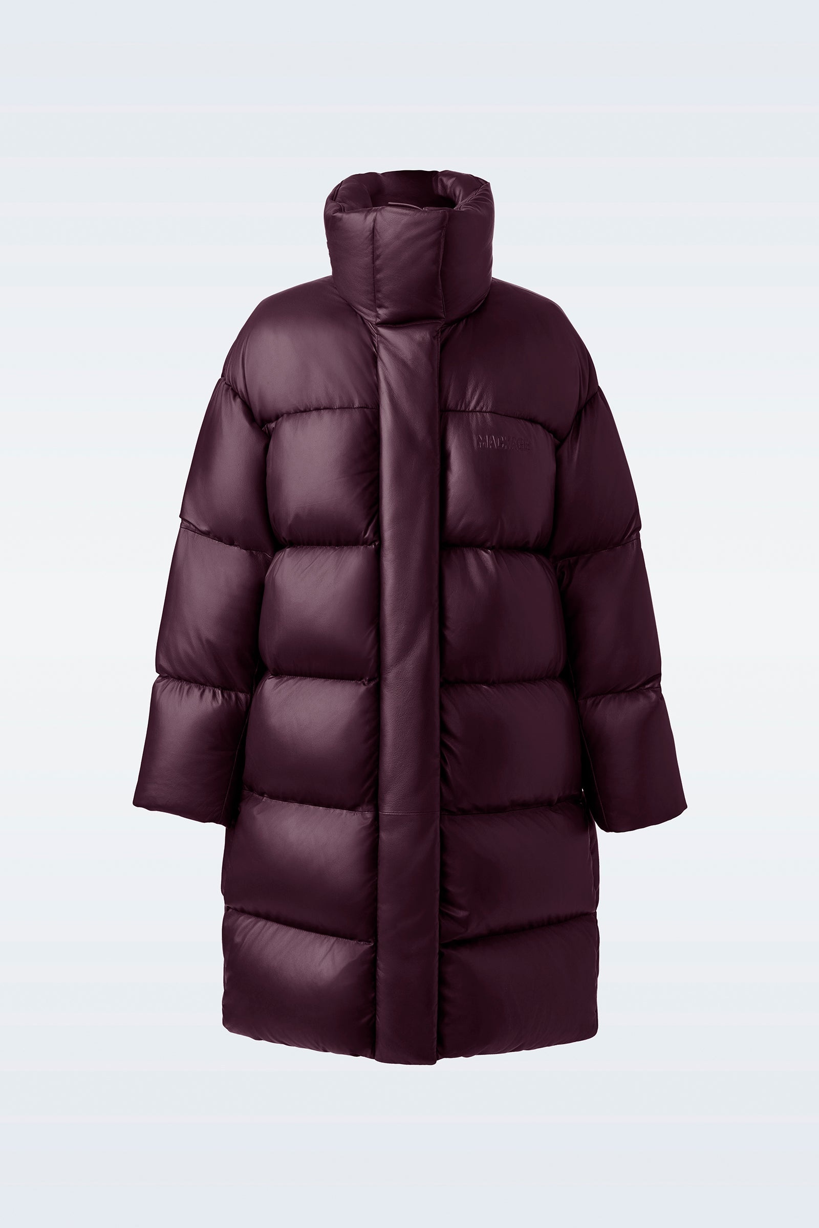SAYA Leather down parka with stand collar - 1