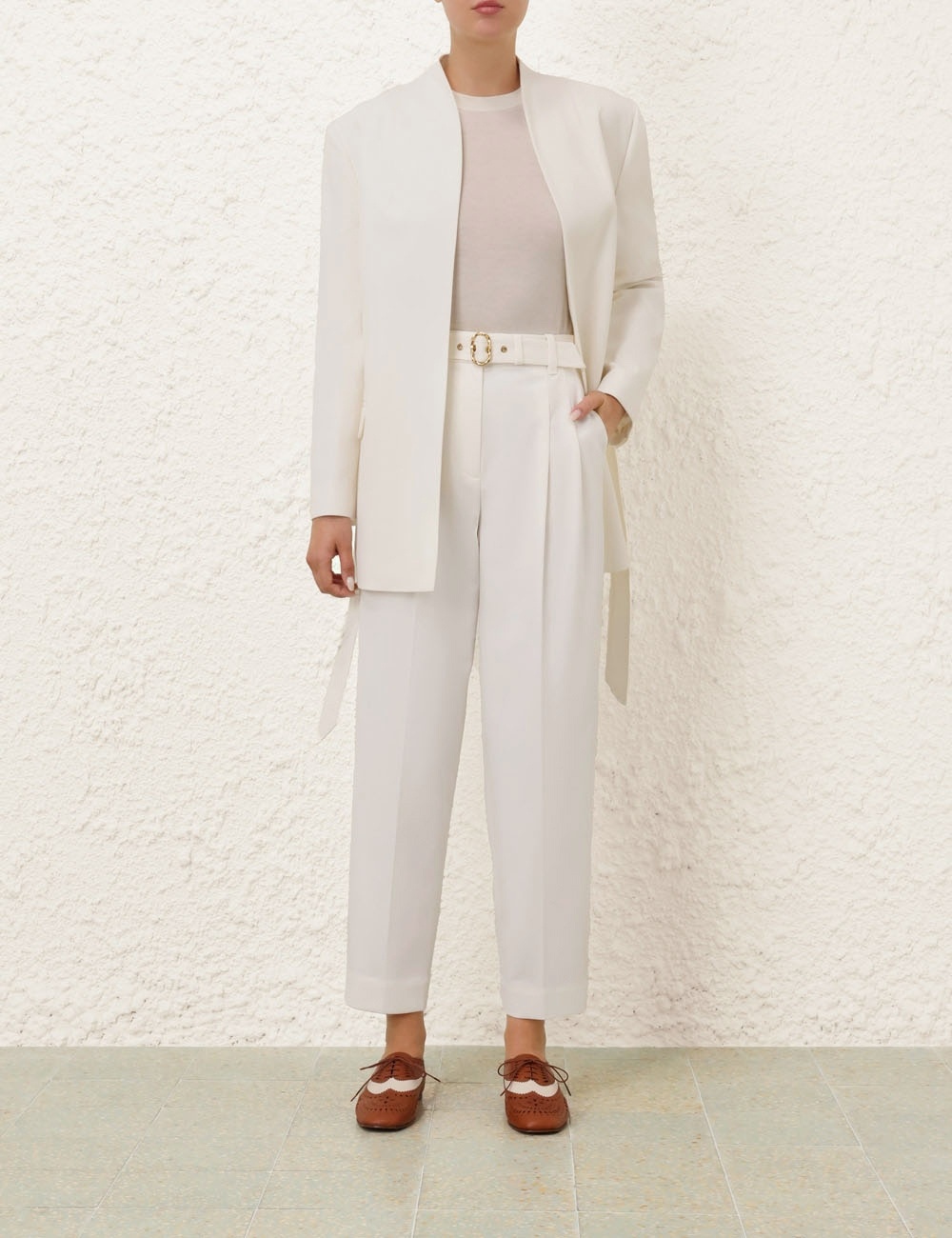 CRUSH BELTED BLAZER - 7