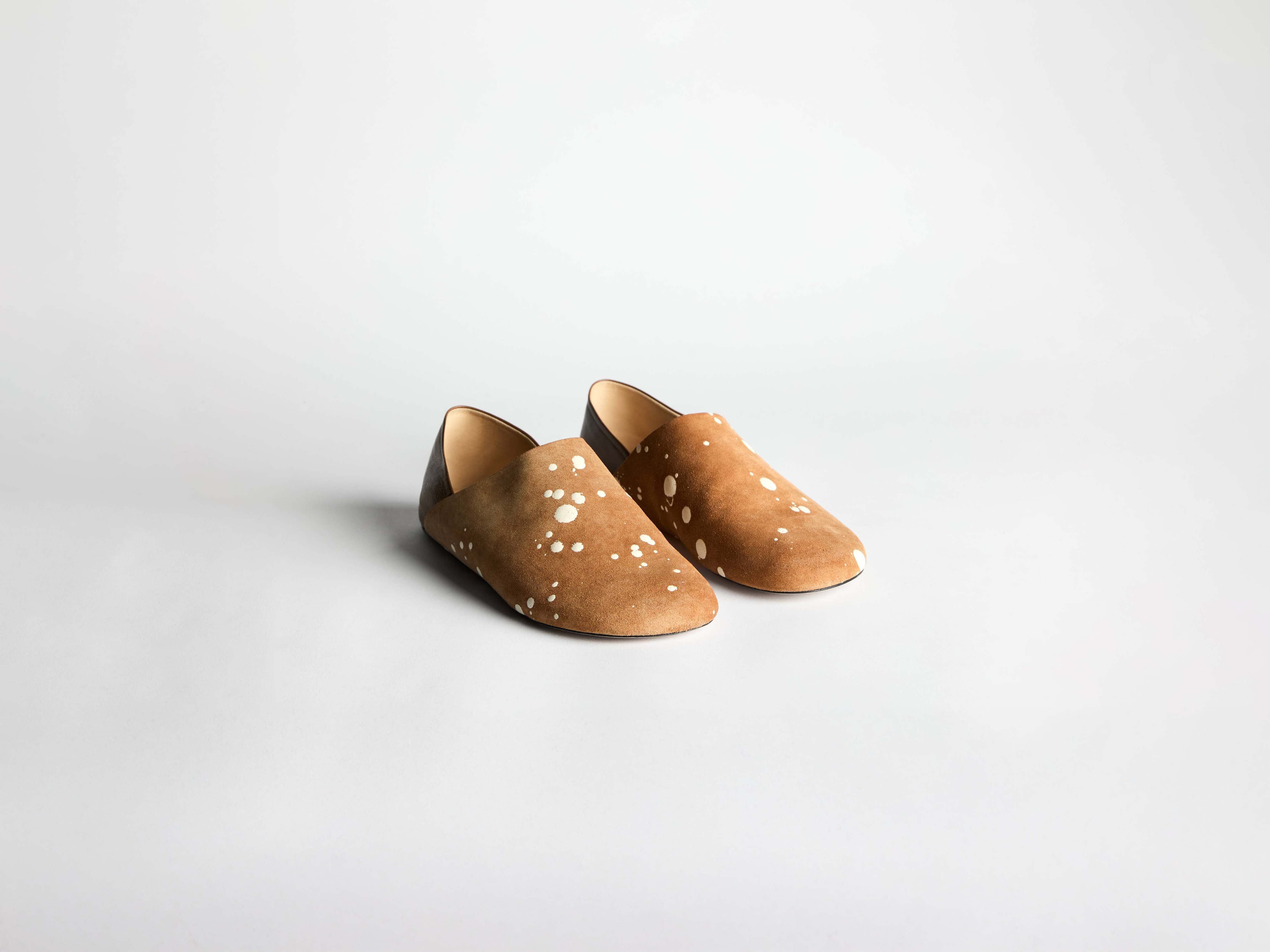 MENS SLIPPER MULES IN TAN & CREAM - 5