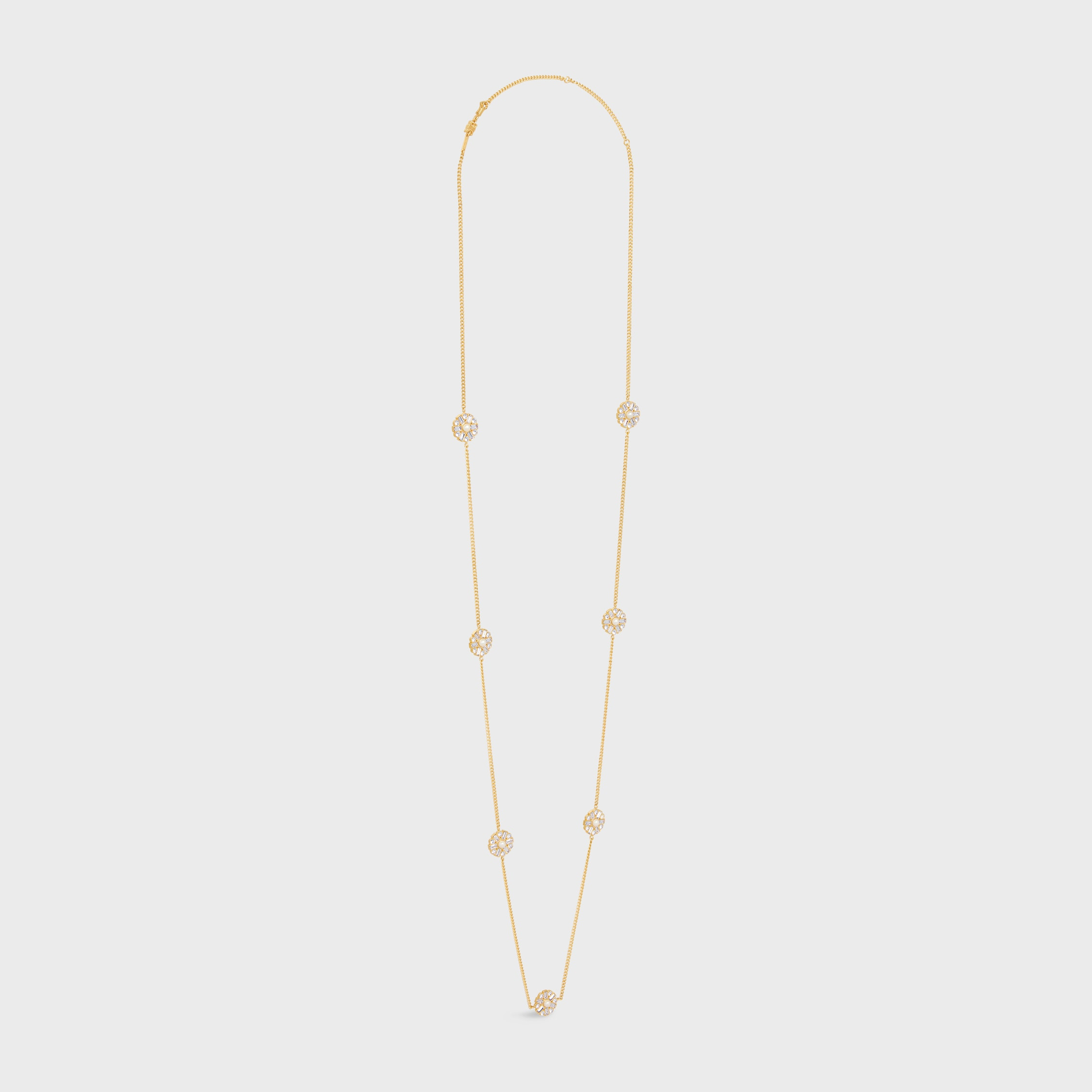 Celine Heirlooms Marguerite Sautoir in Strass, resin pearls and brass with gold finish - 3