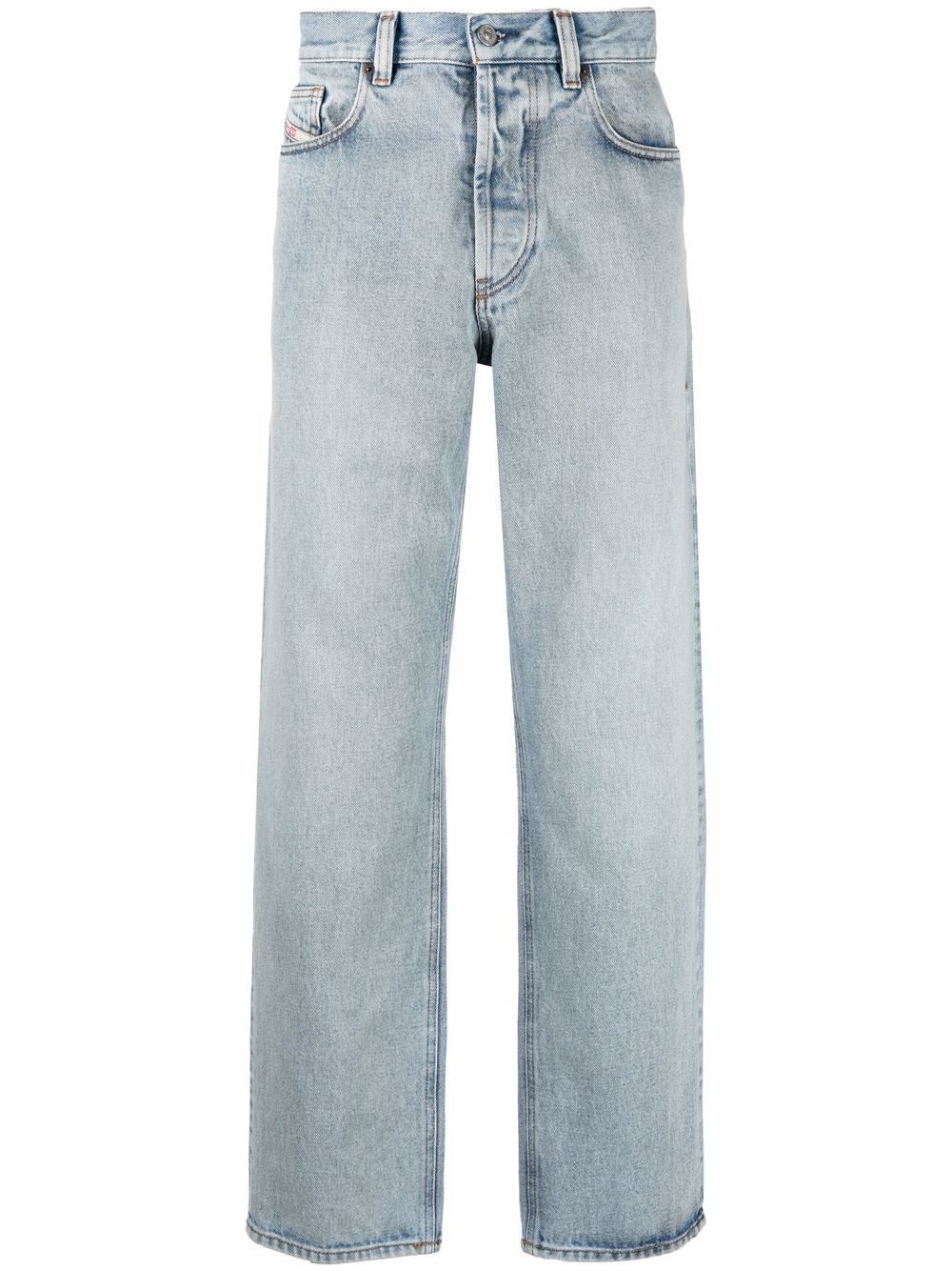 logo-patch straight-leg jeans - 1