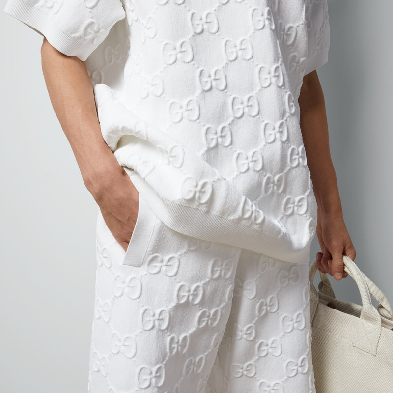 Viscose jacquard shorts with GG 3