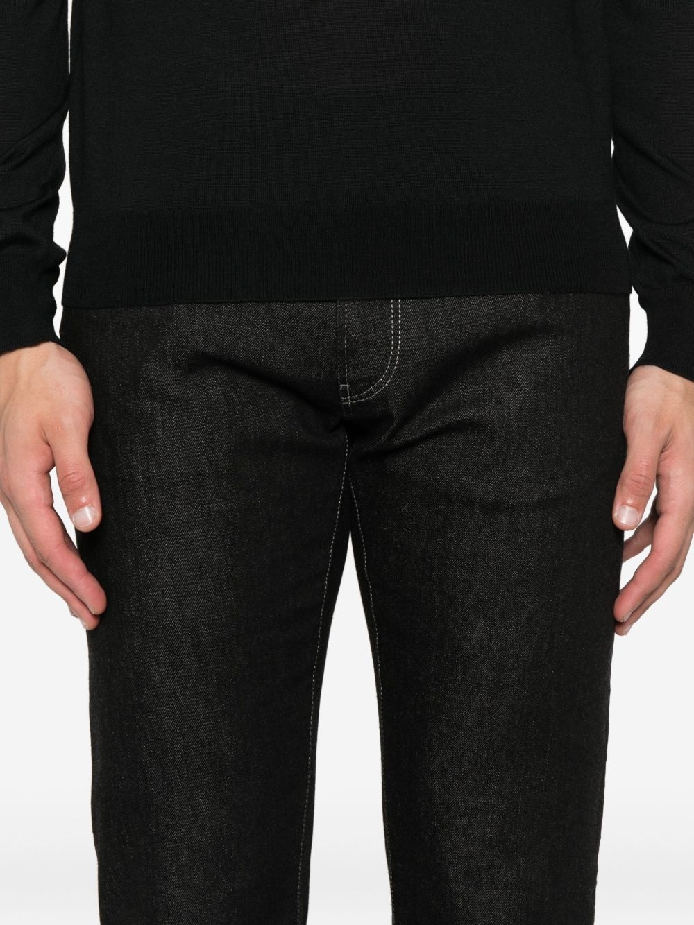 contrast-stitching jeans - 5