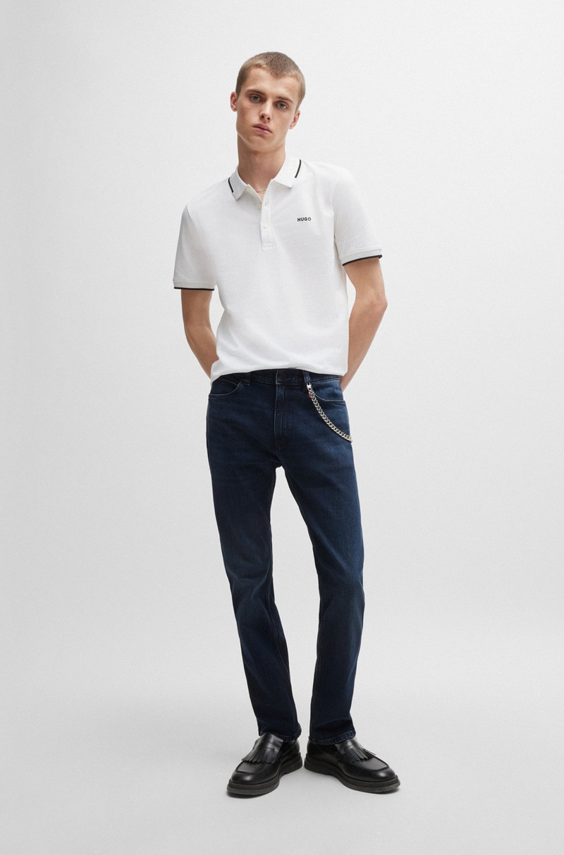 HUGO SLIM-FIT JEANS IN BLUE-BLACK STRETCH DENIM outlook