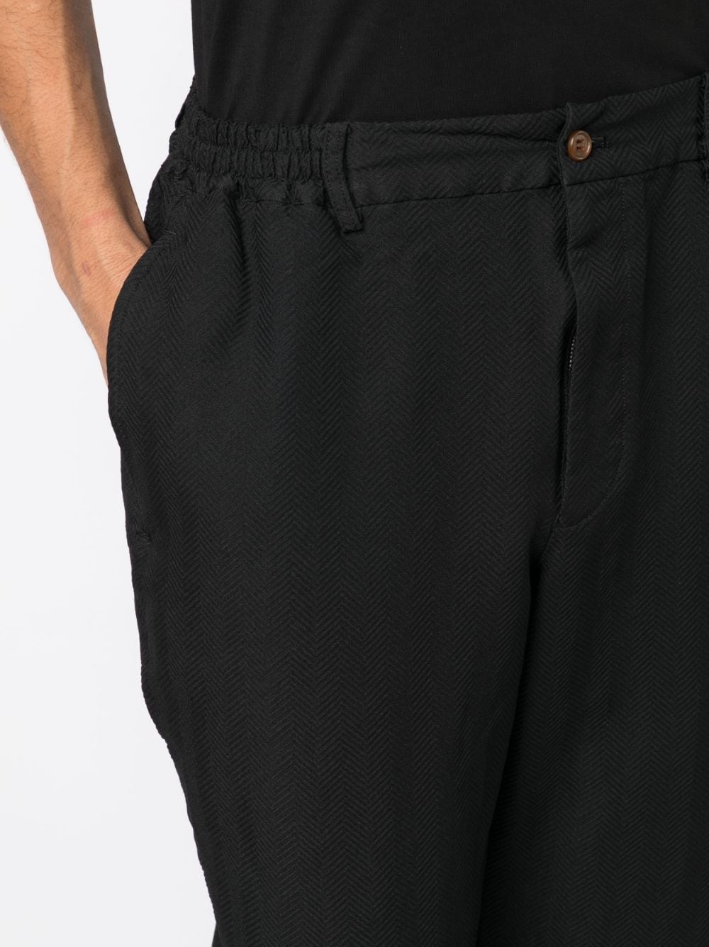 CHEVRON-PATTERN TAPERED TROUSERS - 2