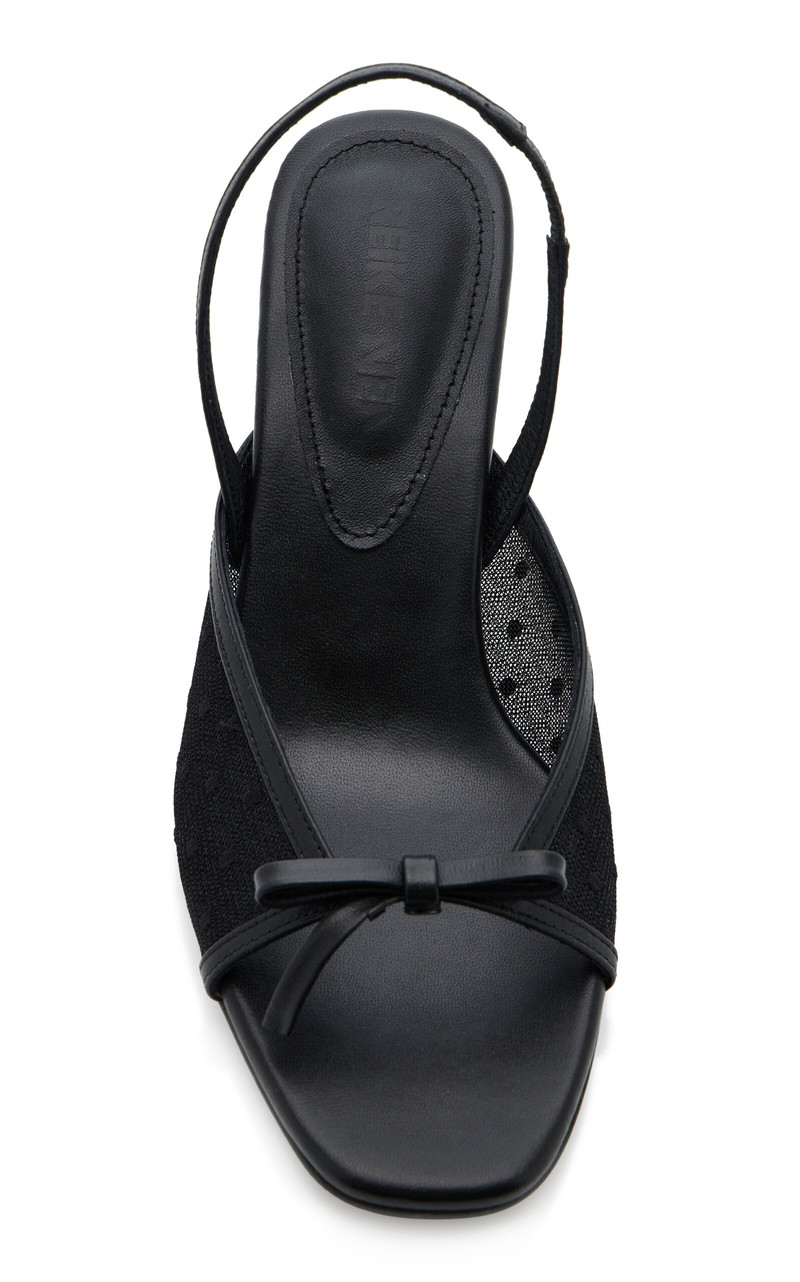 REIKE NEN Exclusive Riviera Nabi Polka-Dot Mesh Slingback Sandals black outlook