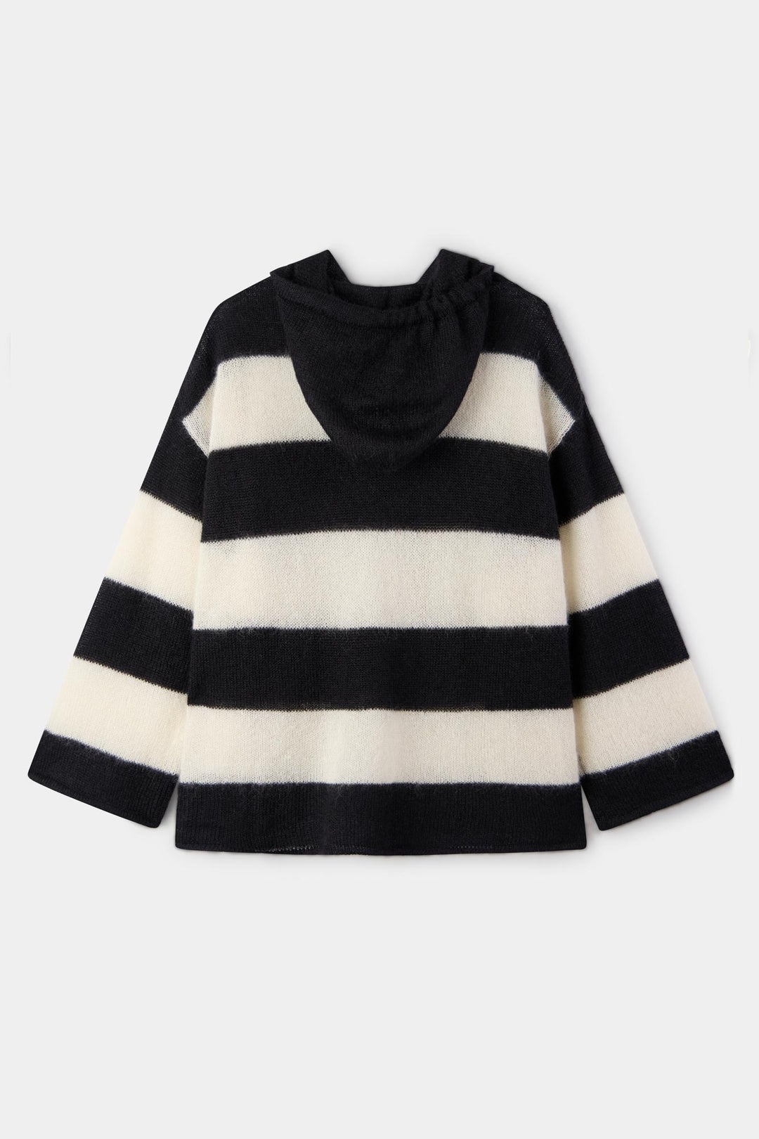 HOODIE / wool / cream & black stripes - 4