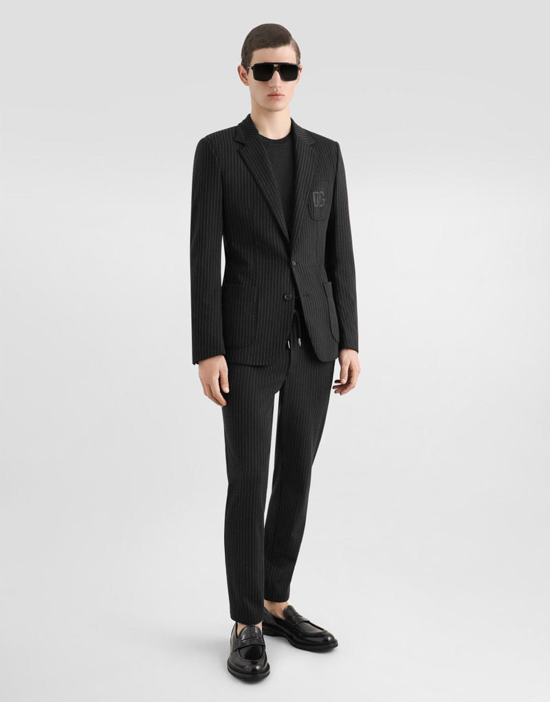 Dolce & Gabbana Pinstripe stretch jersey Portofino jacket outlook