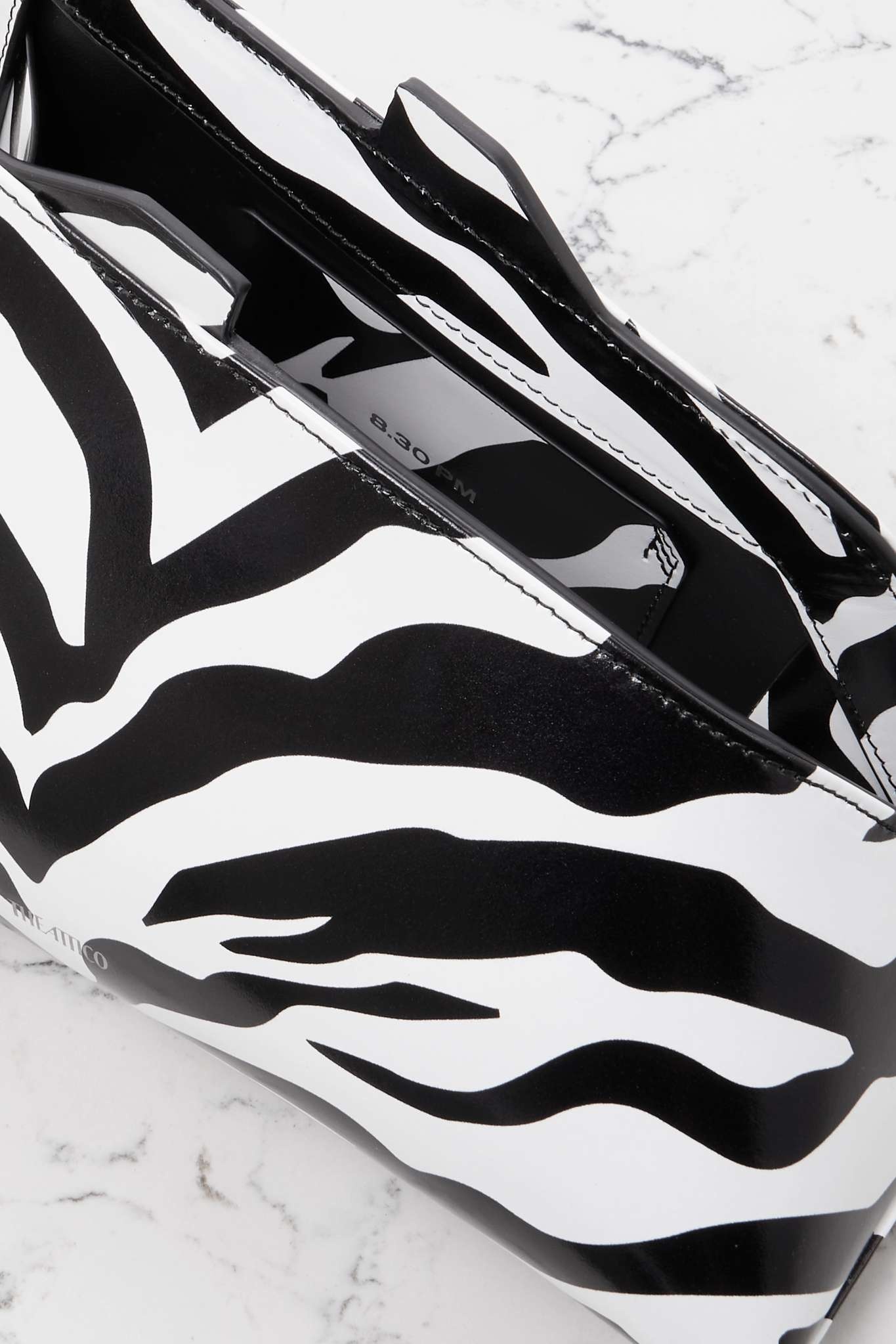 8.30 PM zebra-print leather clutch - 5