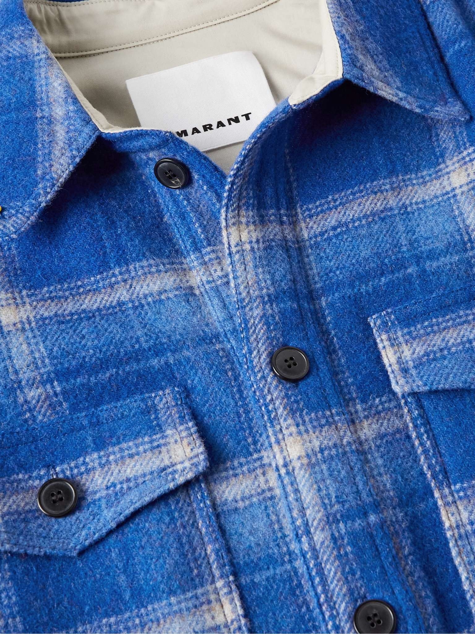 Oversized Checked Wool-Blend Felt Overshirt - 5