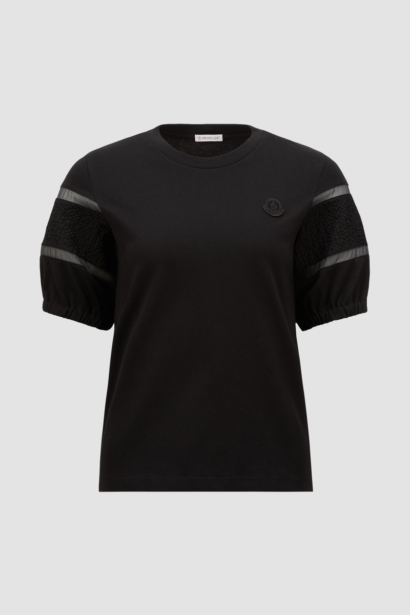 Silk Trim Cotton T-Shirt 1