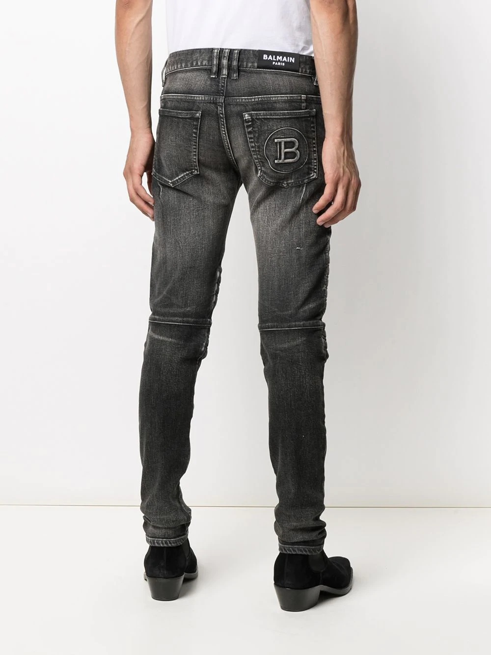 ribbed distressed skinny jeans - 4