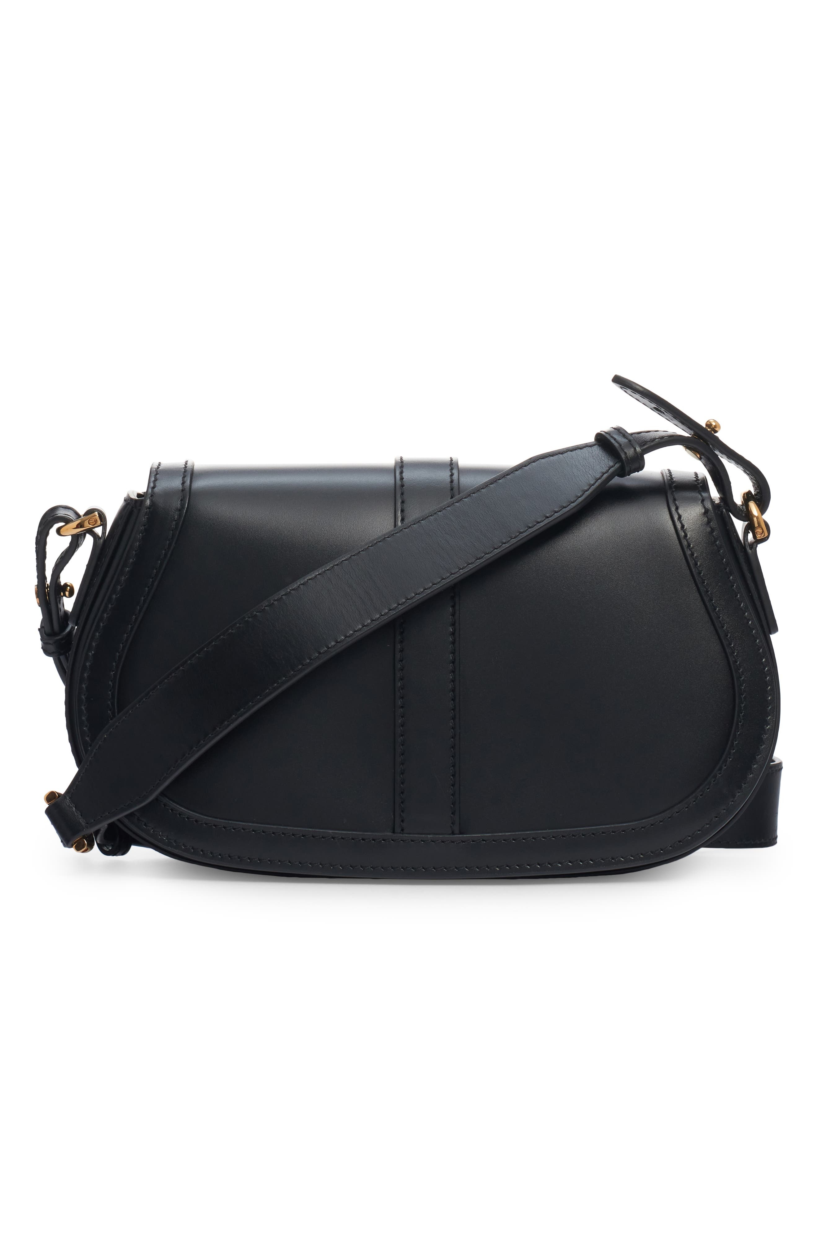 Medium Greca Goddess Leather Shoulder Bag in Black- Gold - 9