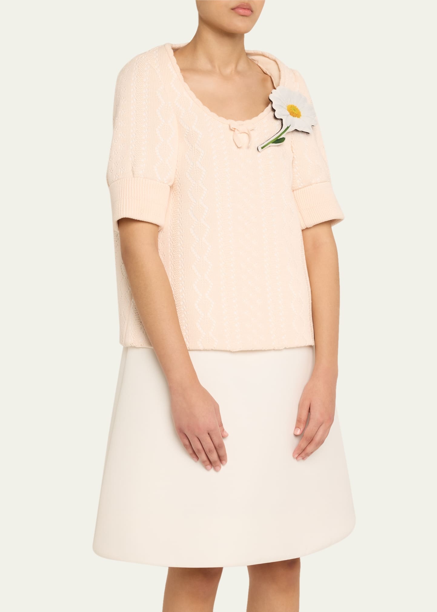 Floral Brooch Oversized Top - 4