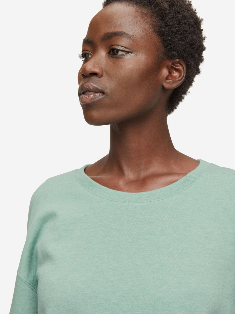 Women's Sweatshirt Quinn Cotton Modal Soft Green Heather - 6