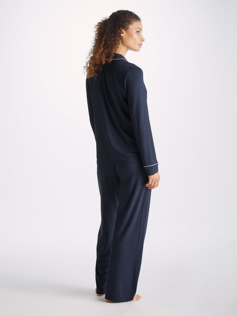 Women's Pyjamas Lara Micro Modal Stretch Navy - 4
